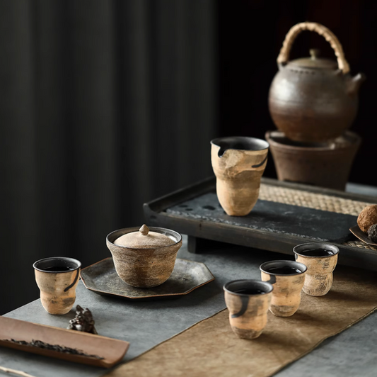 "FULU" Artistic Ceramic Tea Set from Jingdezhen